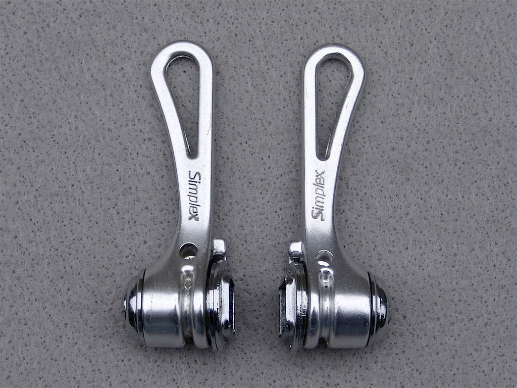 <------------------ SOLD ------------------> Simplex SLJ retrofriction shifters - braze-on - post 1977 (NOS / USED)