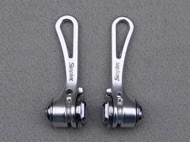 <------------------ SOLD ------------------> Simplex SLJ retrofriction shifters - braze-on - post 1977 (NOS / USED)