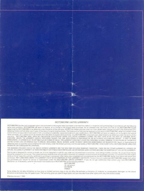 Motobecane catalog (1980)