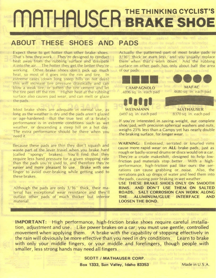 Scott / Mathauser instructions (1977)