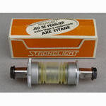 <--------- SALE PENDING ---------> Stronglight 650 Titane bottom bracket - titanium spindle - 118 mm - English (NOS/USED