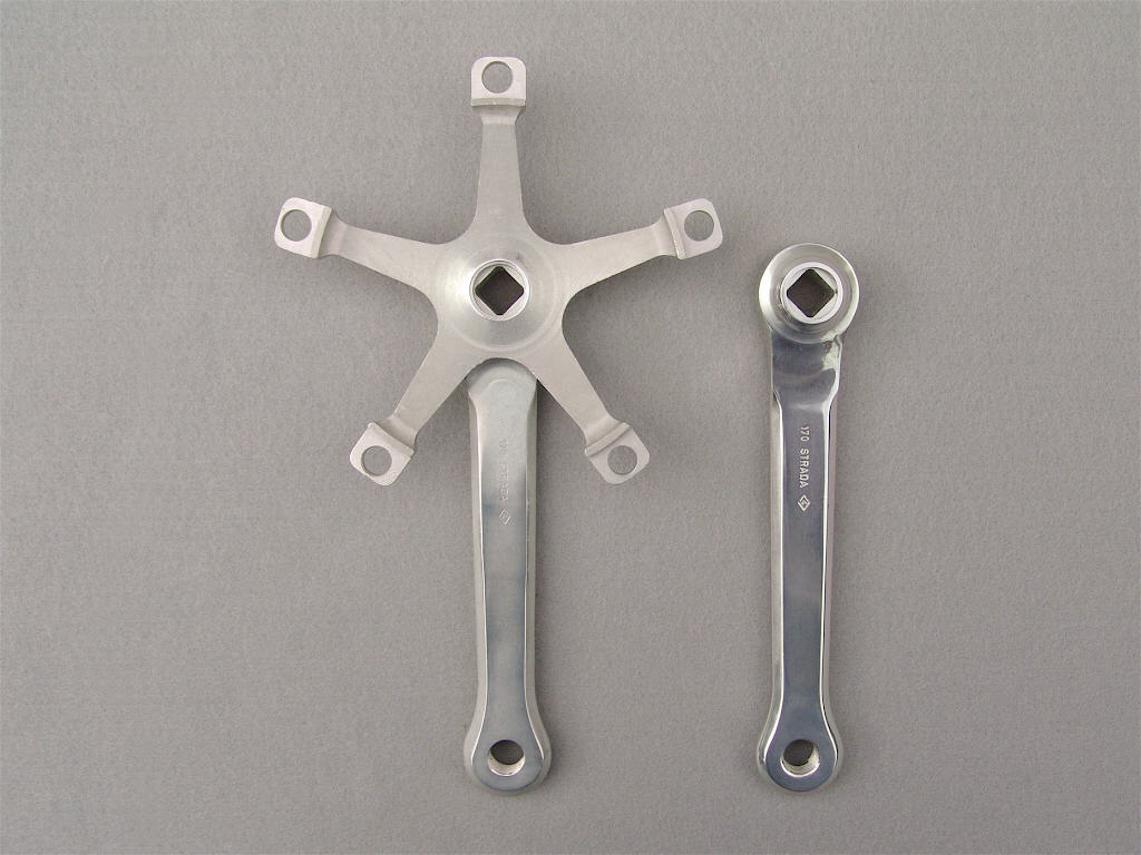 <------------------ SOLD ------------------> Campagnolo Record crank arms - 144 mm BCD -  9/16" x 20 TPI - 1974