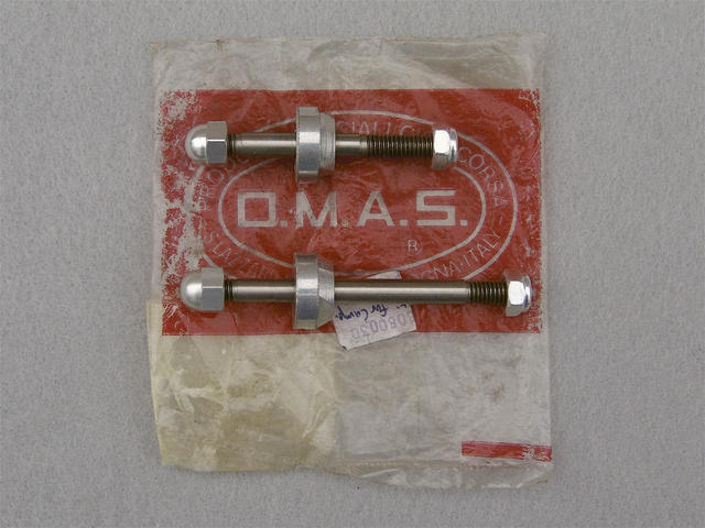 <------------------ SOLD ------------------> O.M.A.S. brake center bolts - titanium - aluminum alloy hardware (NOS)