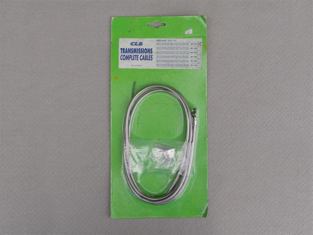 <------------------ SOLD ------------------> CLB brake cables - Duralinox housing - Grey (NOS / NIP)