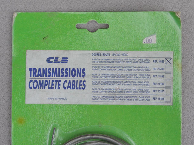 <------------------ SOLD ------------------> CLB brake cables - Duralinox housing - Grey (NOS / NIP)
