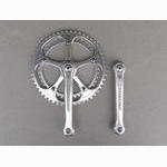 <------------------ SOLD ------------------> Stronglight 107 crankset - 42/52 double - 144 mm BCD (USED)