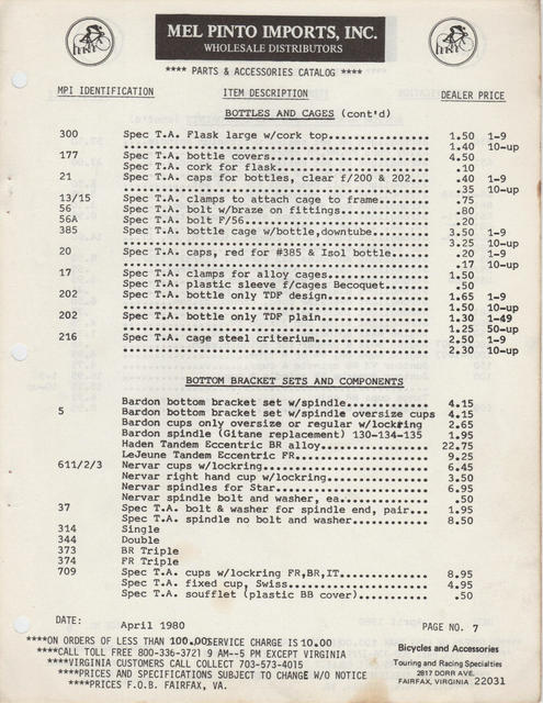 Mel Pinto Imports / MPI catalog (1980)