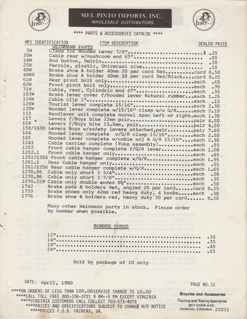 Mel Pinto Imports / MPI catalog (1980)