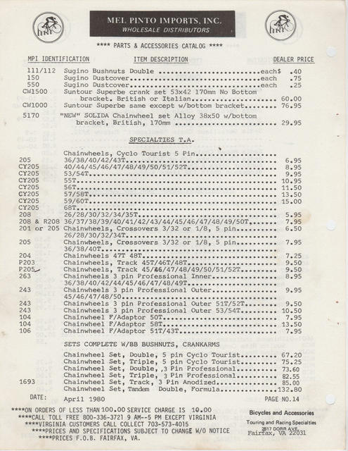 Mel Pinto Imports / MPI catalog (1980)