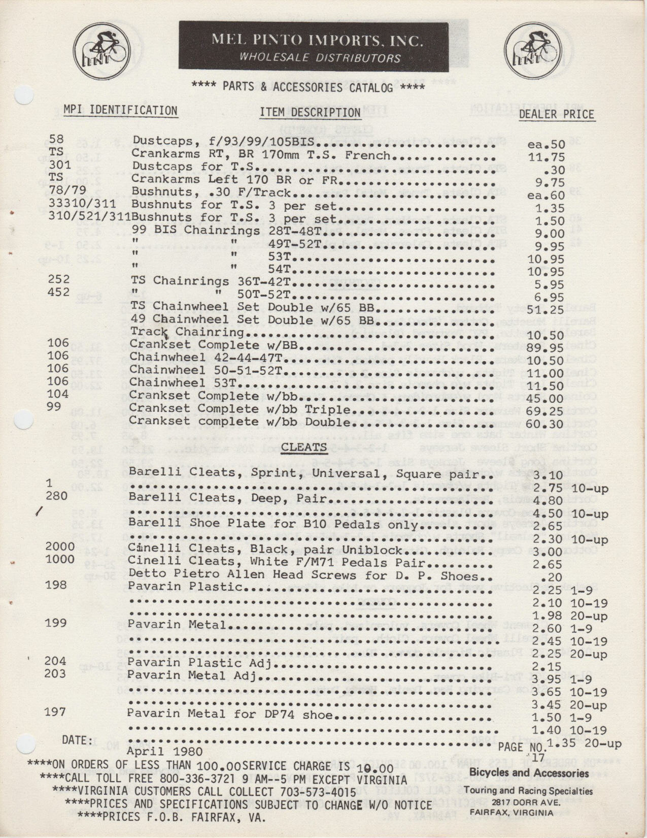 Mel Pinto Imports / MPI catalog (1980)