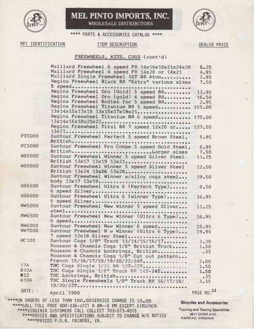 Mel Pinto Imports / MPI catalog (1980)