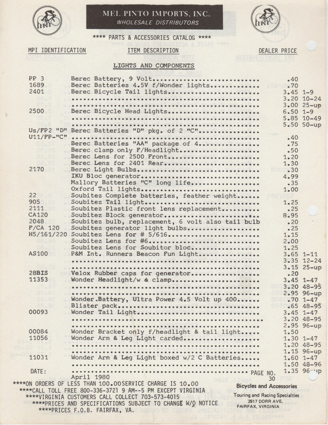 Mel Pinto Imports / MPI catalog (1980)