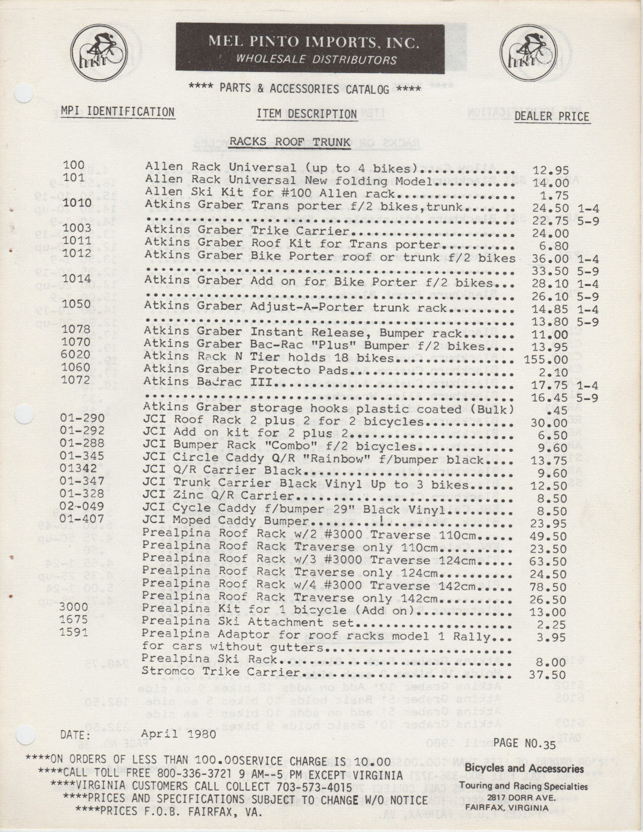 Mel Pinto Imports / MPI catalog (1980)