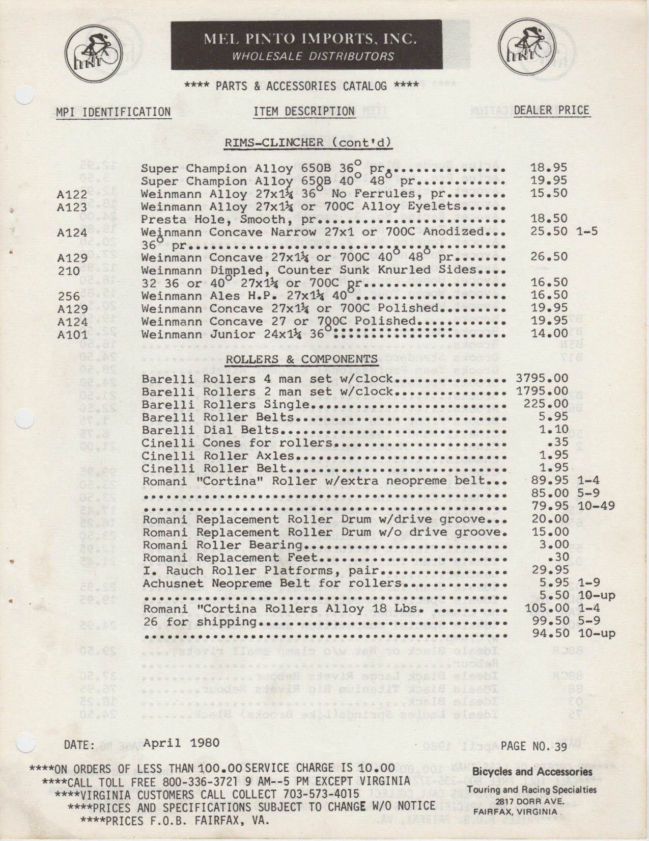 Mel Pinto Imports / MPI catalog (1980)