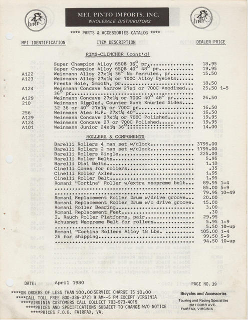 Mel Pinto Imports / MPI catalog (1980)