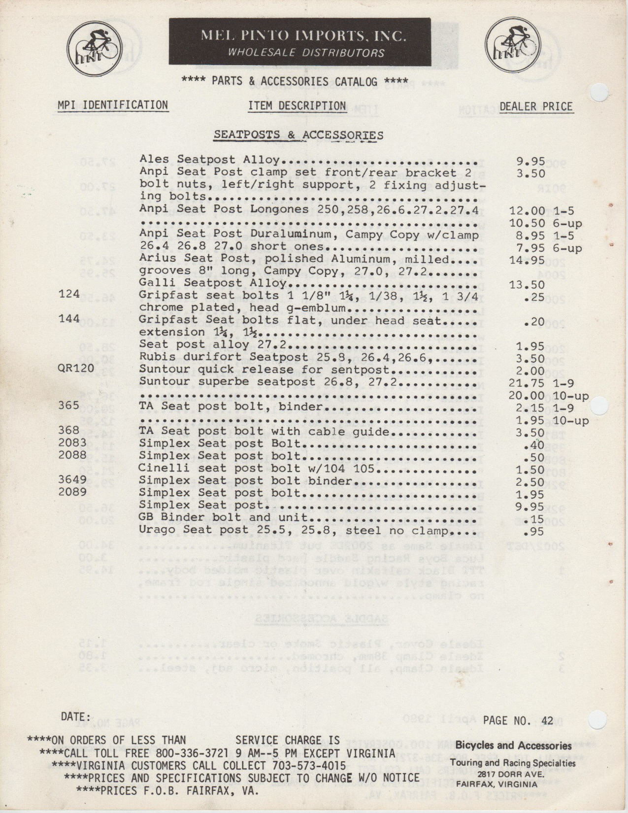 Mel Pinto Imports / MPI catalog (1980)