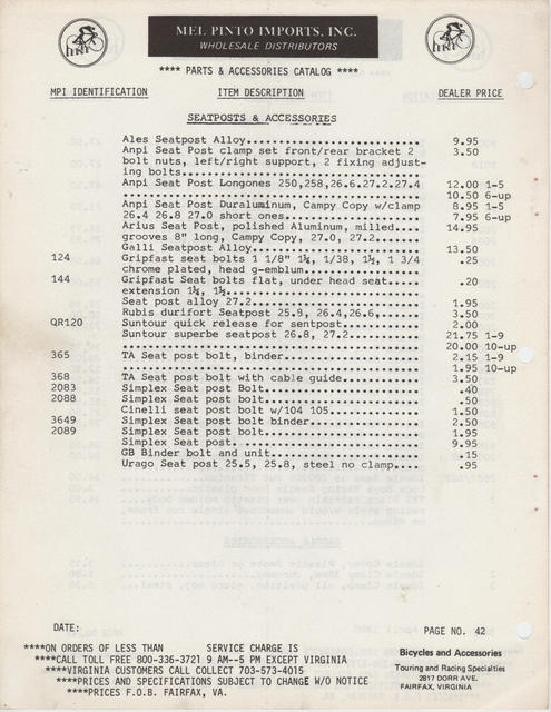 Mel Pinto Imports / MPI catalog (1980)