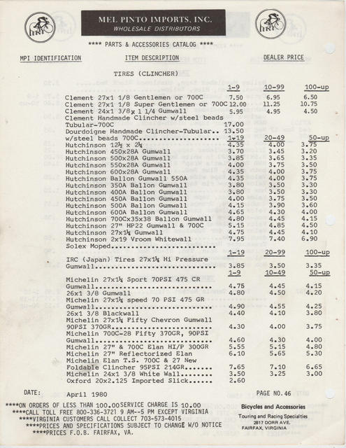 Mel Pinto Imports / MPI catalog (1980)