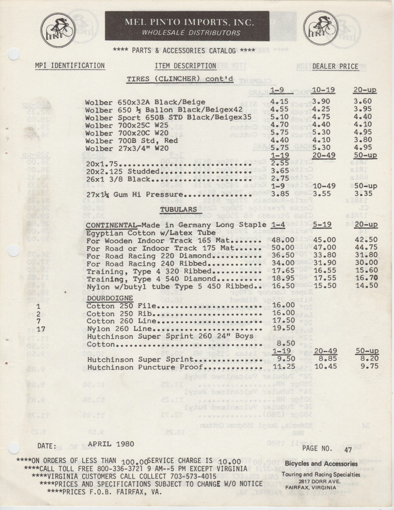Mel Pinto Imports / MPI catalog (1980)
