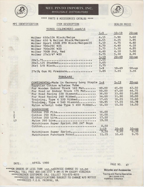Mel Pinto Imports / MPI catalog (1980)