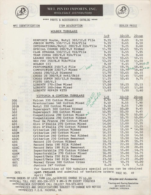 Mel Pinto Imports / MPI catalog (1980)