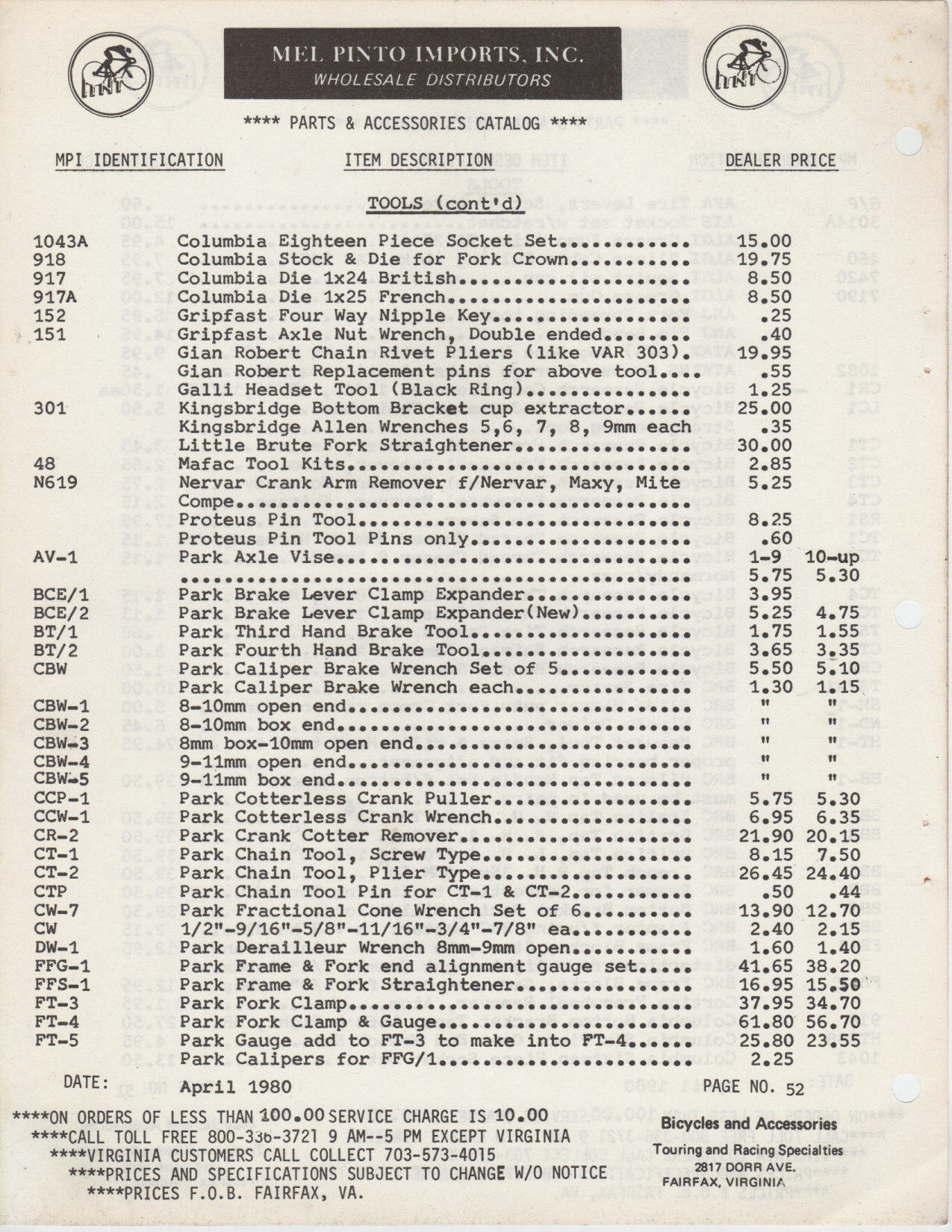 Mel Pinto Imports / MPI catalog (1980)