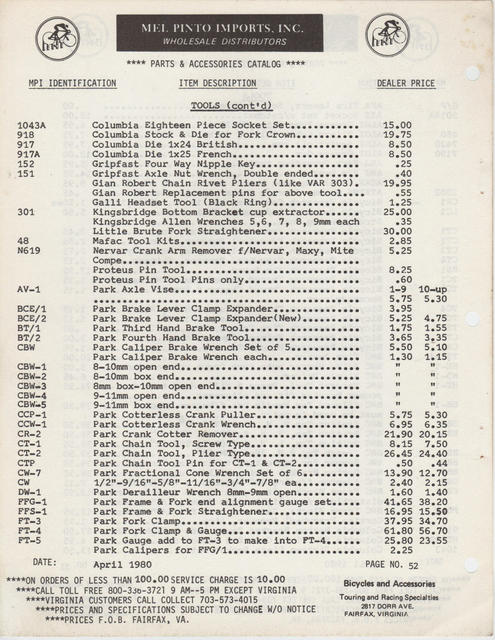 Mel Pinto Imports / MPI catalog (1980)