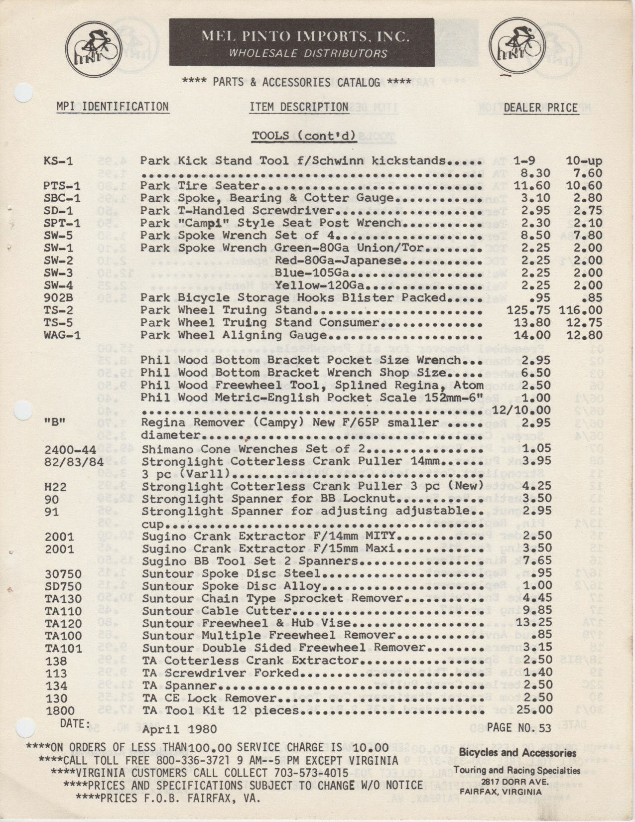 Mel Pinto Imports / MPI catalog (1980)
