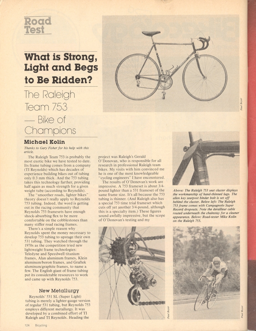 <------ Bicycling Magazine 12-1980 ------> Raleigh Team 753