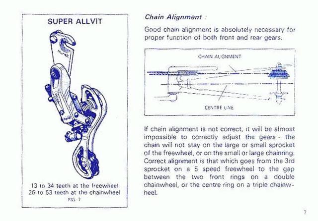 Huret derailleur instruction manual (1980)