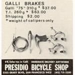 Galli 75 brakeset advertisement (04-1977)