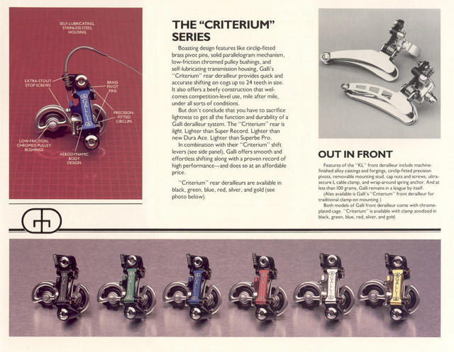 Galli derailleur brochure (1986)