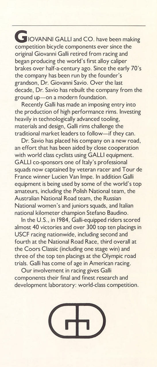 Galli rim brochure (1984)