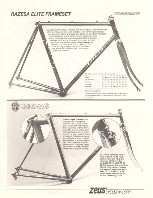 Zeus Cyclery (USA) supplement catalog (1984)