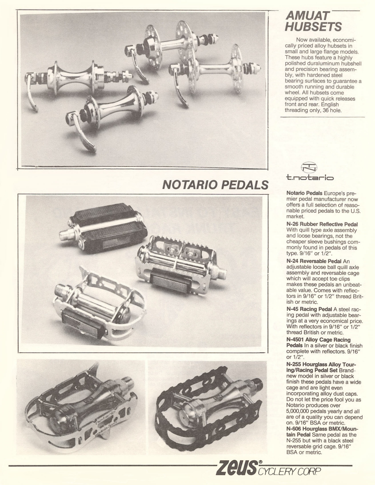 Zeus Cyclery (USA) supplement catalog (1984)