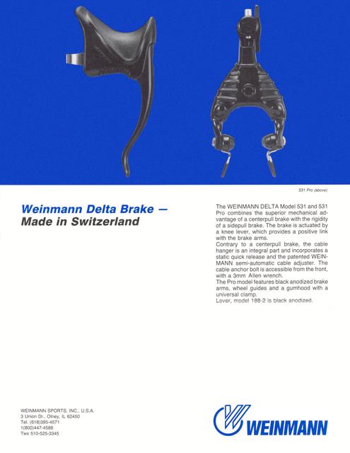 Weinmann Delta brakeset flyer (1987)