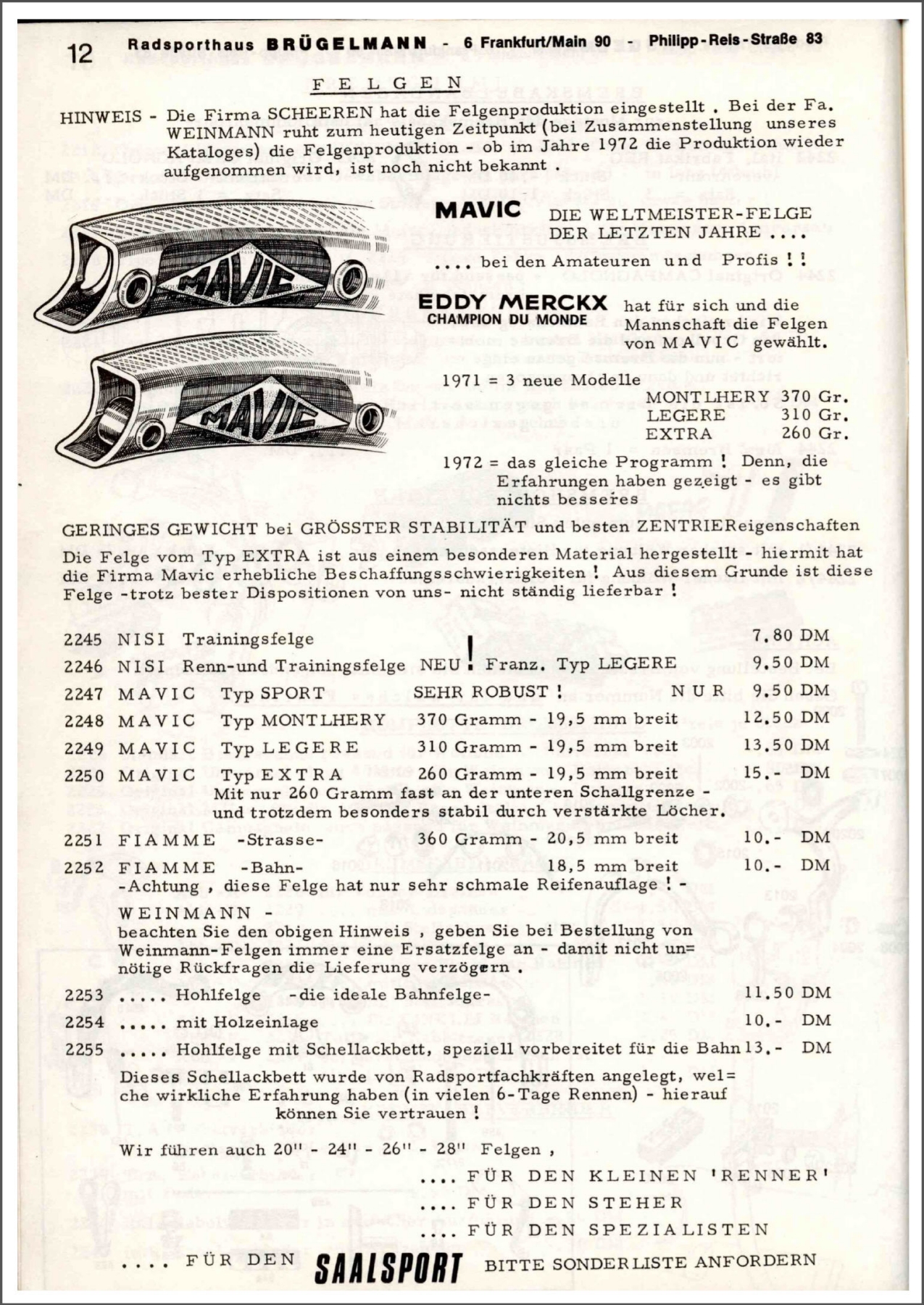 Brügelmann catalog (1972)