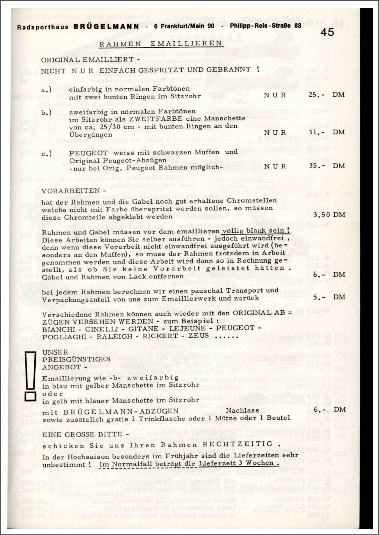 Brügelmann catalog (1972)