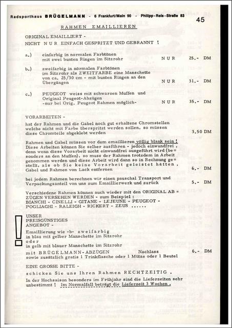 Brügelmann catalog (1972)