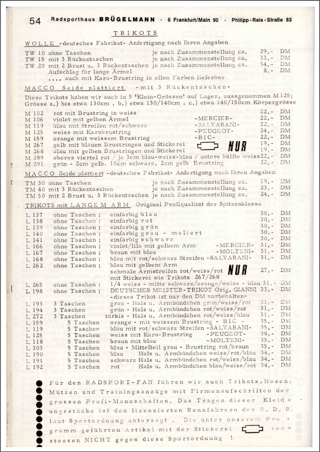 Brügelmann catalog (1972)