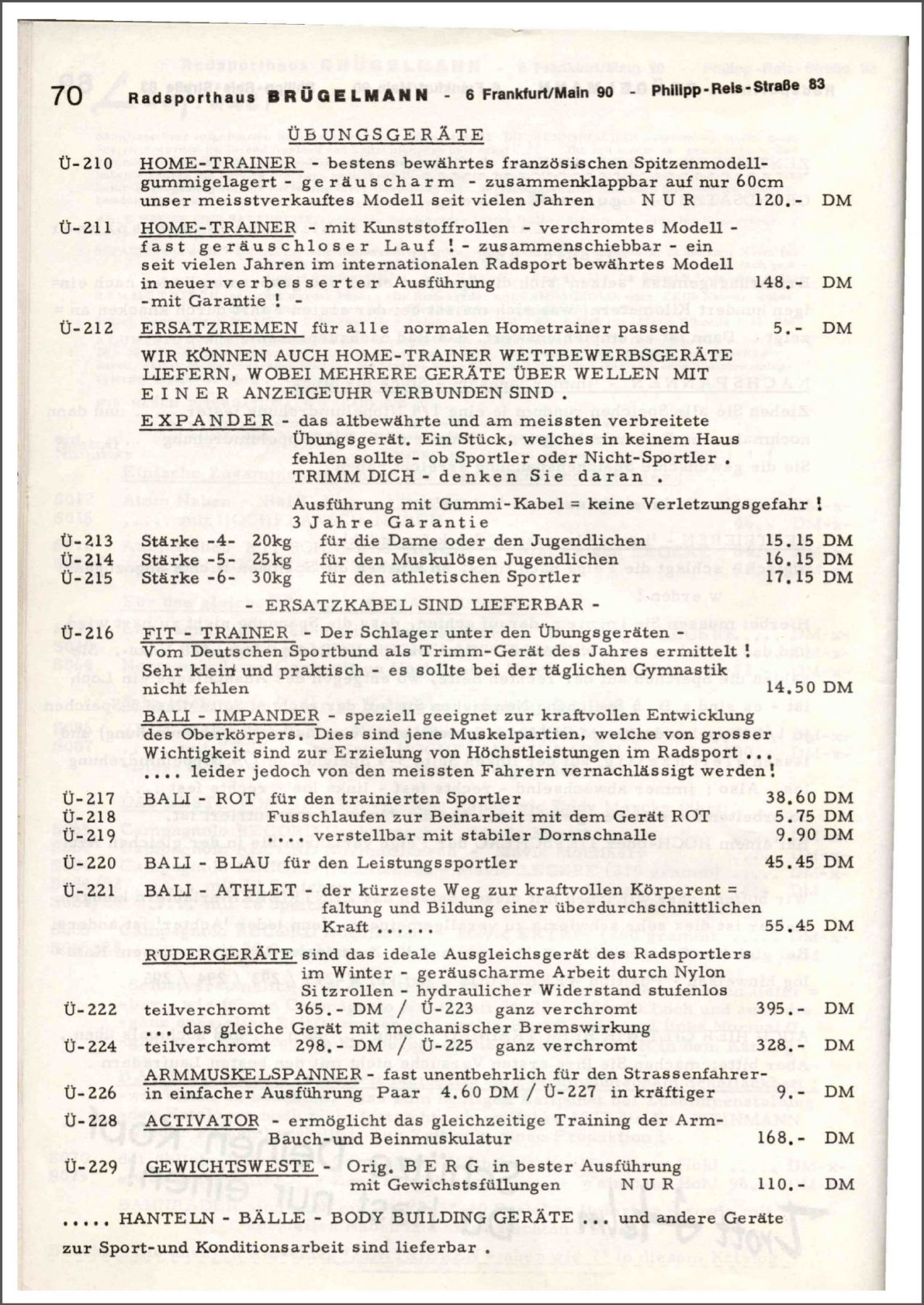 Brügelmann catalog (1972)