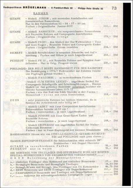 Brügelmann catalog (1972)