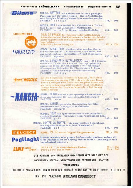 Brügelmann catalog (1973)