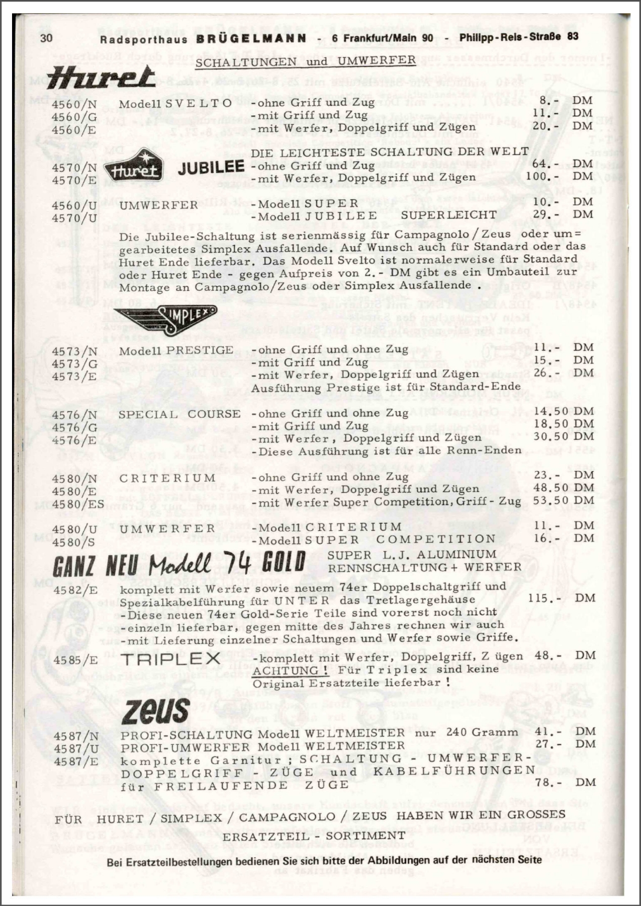 Brügelmann catalog (1974)