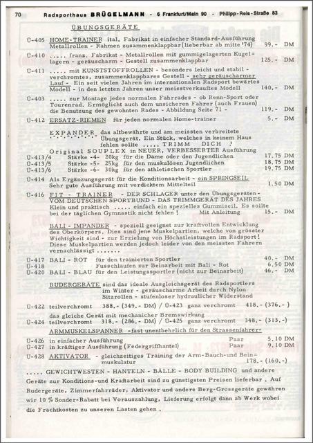 Brügelmann catalog (1974)