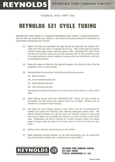 Reynolds Technical Data Sheet T202 (1974)