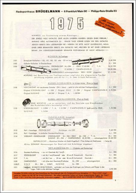 Brügelmann catalog (1975)
