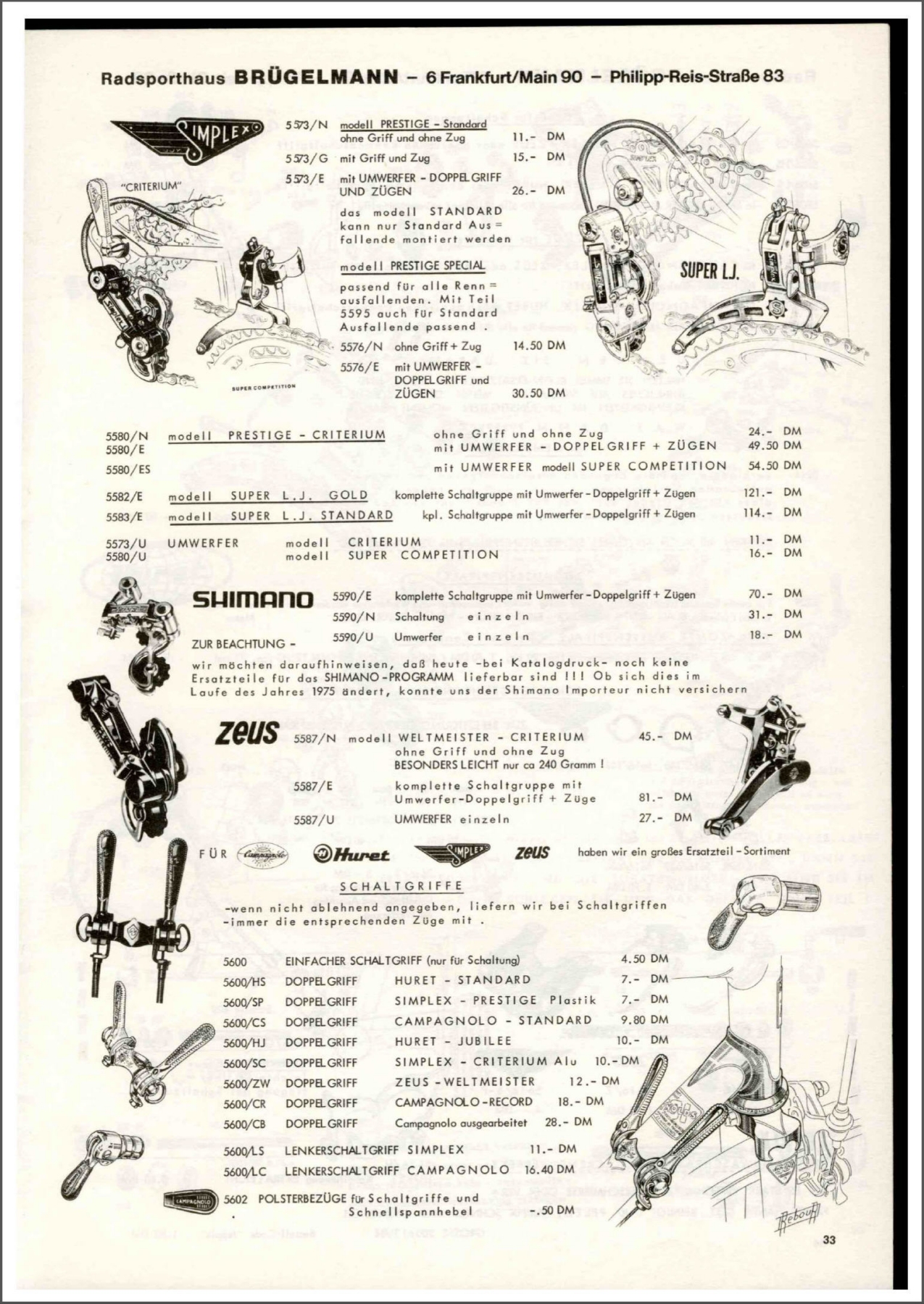 Brügelmann catalog (1975)