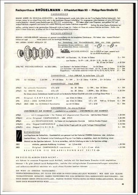 Brügelmann catalog (1975)
