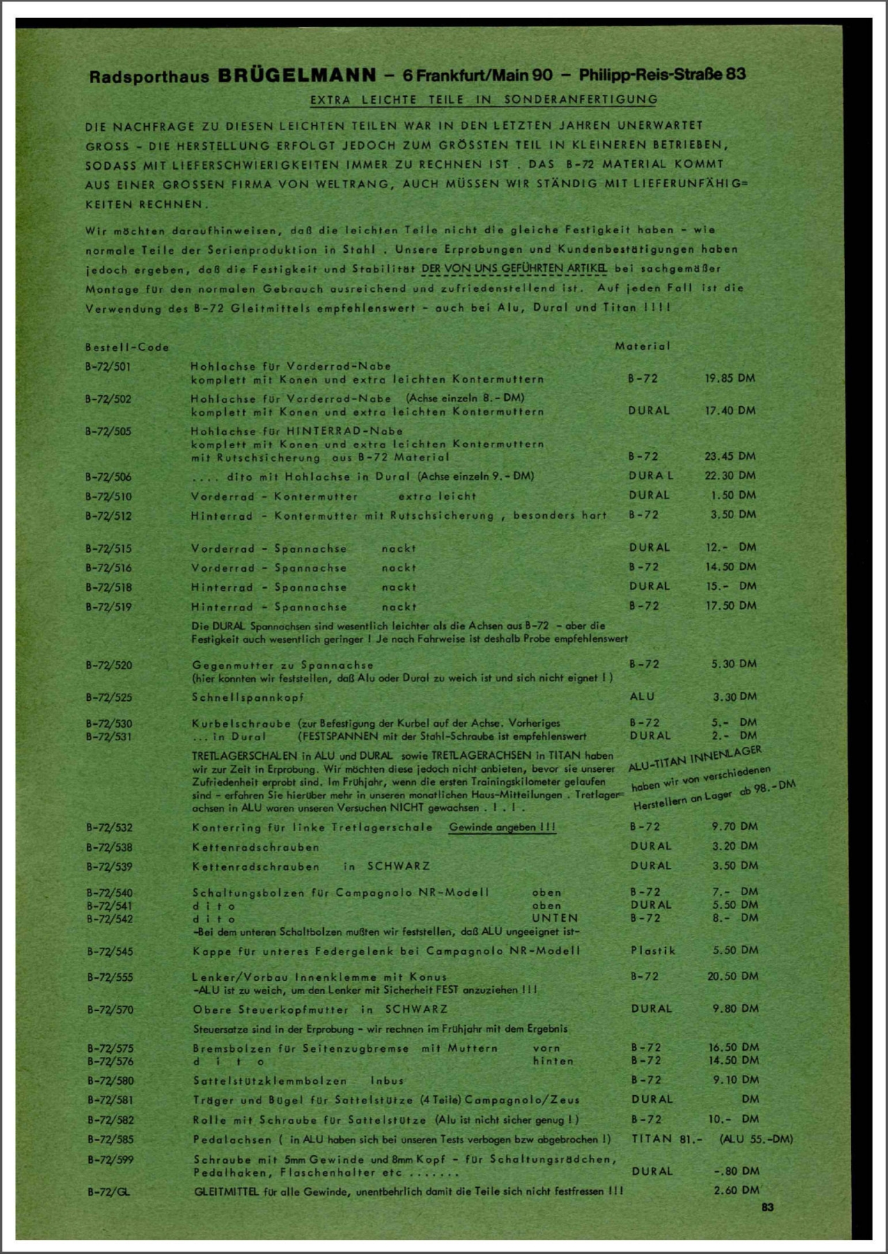 Brügelmann catalog (1975)